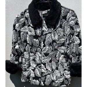 Vintage Duffel Outdoor Faux Fur Jacket Coat Black mid length Sz Small Black USA